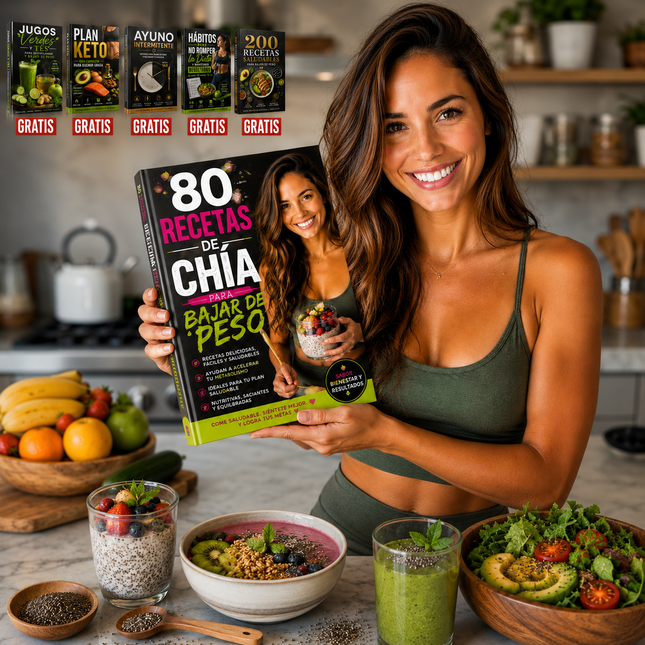 80 RECETAS CON CHÍA PARA BAJAR DE PESO + 5 TOTALMENTE GRATIS